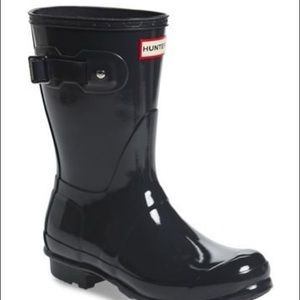 Hunter Boots Women Short Gloss Black